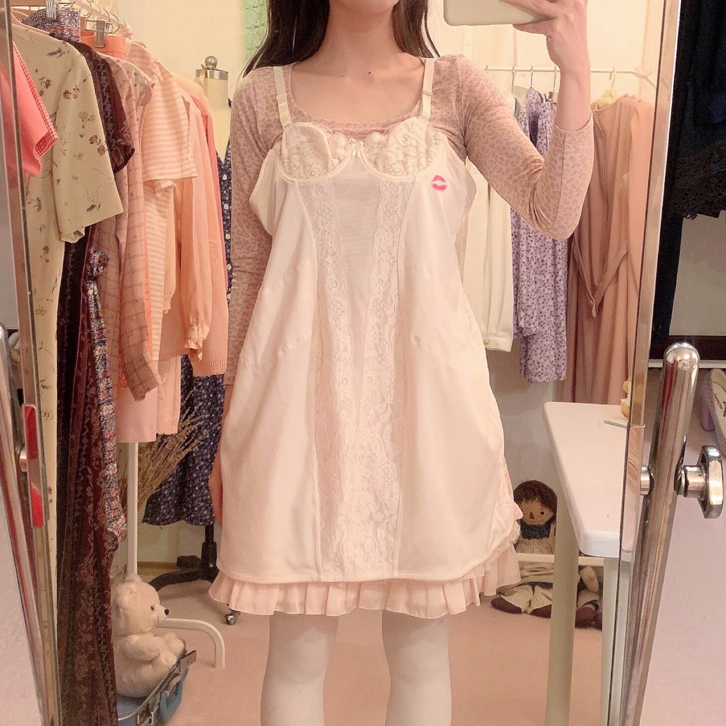 remake : palpable lacy heart camisole