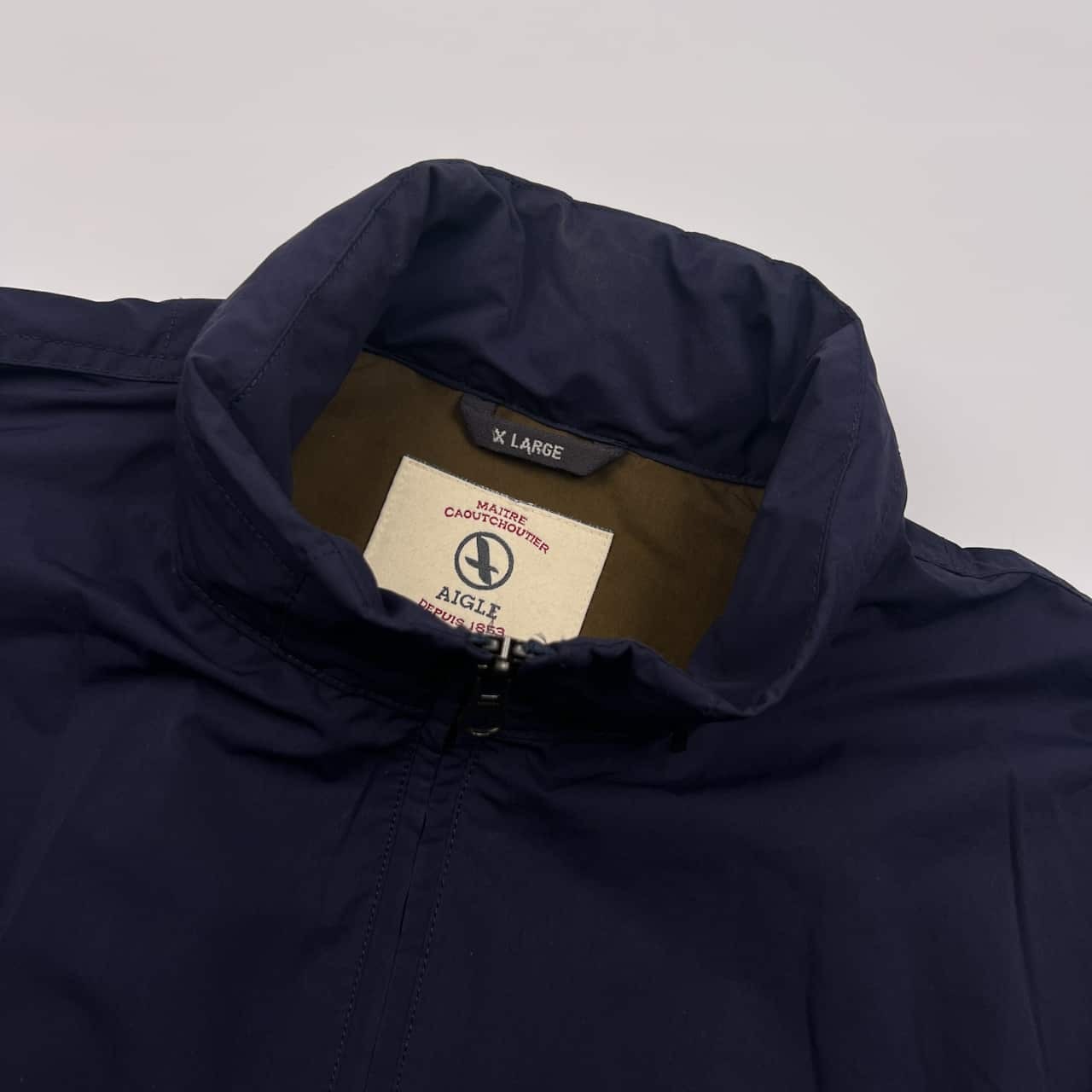 AIGLE エーグル ドライ ジャケット ジャンパー XL/ネイビー メンズ 収納フード アウトドア