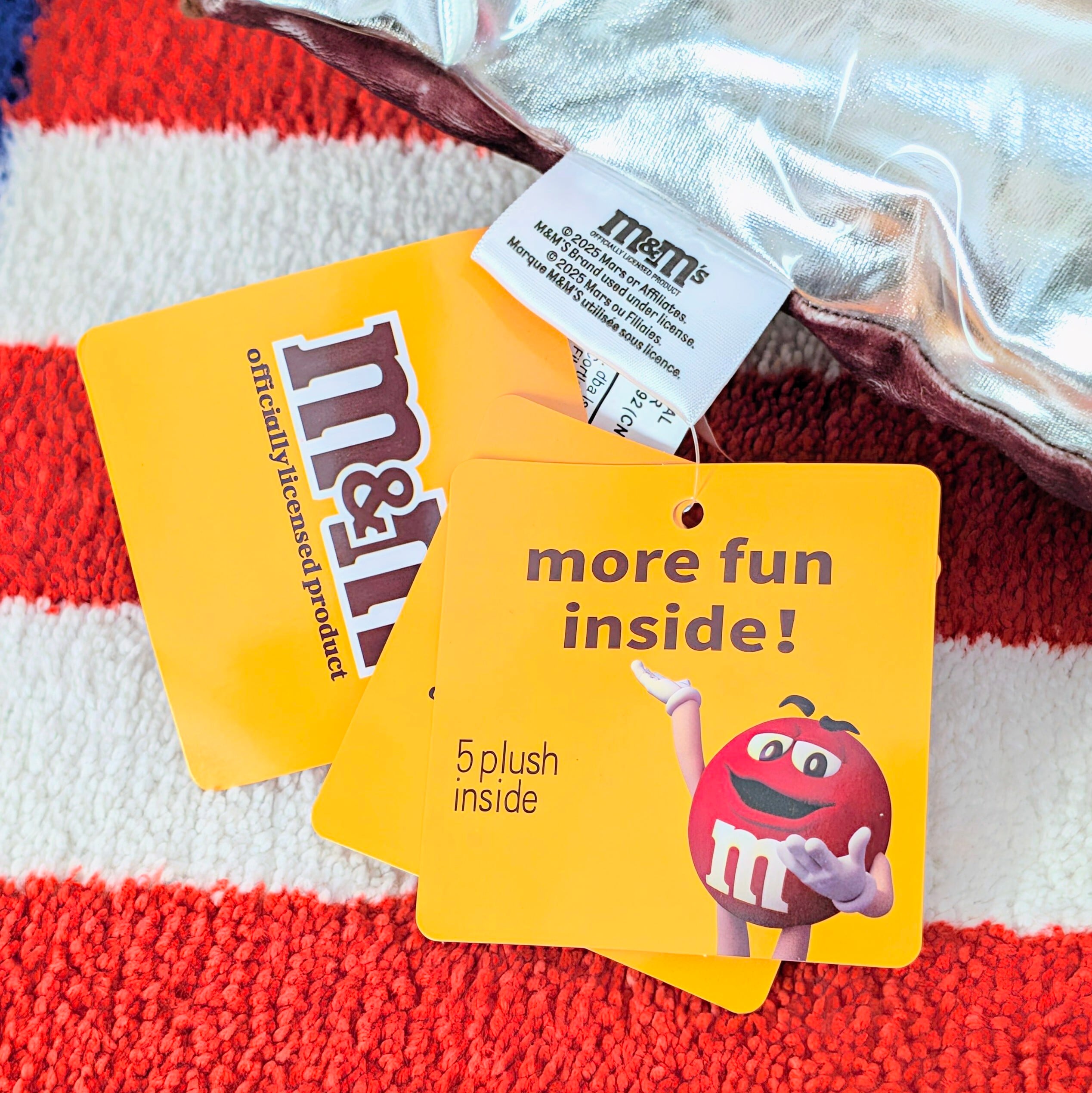 ✨️プレゼントで貰ったらめちゃ嬉しい♡✨️【 m&m's ( エムアンドエムズ ) 】 Snack Bag Plush Pillow Set / 5チョコレートプラッシュ in パッケージクッション〚アメリカン雑貨 アメトイ〛