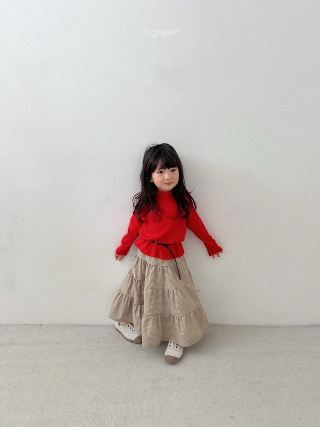 【即納】digreen / check ruffle skirt