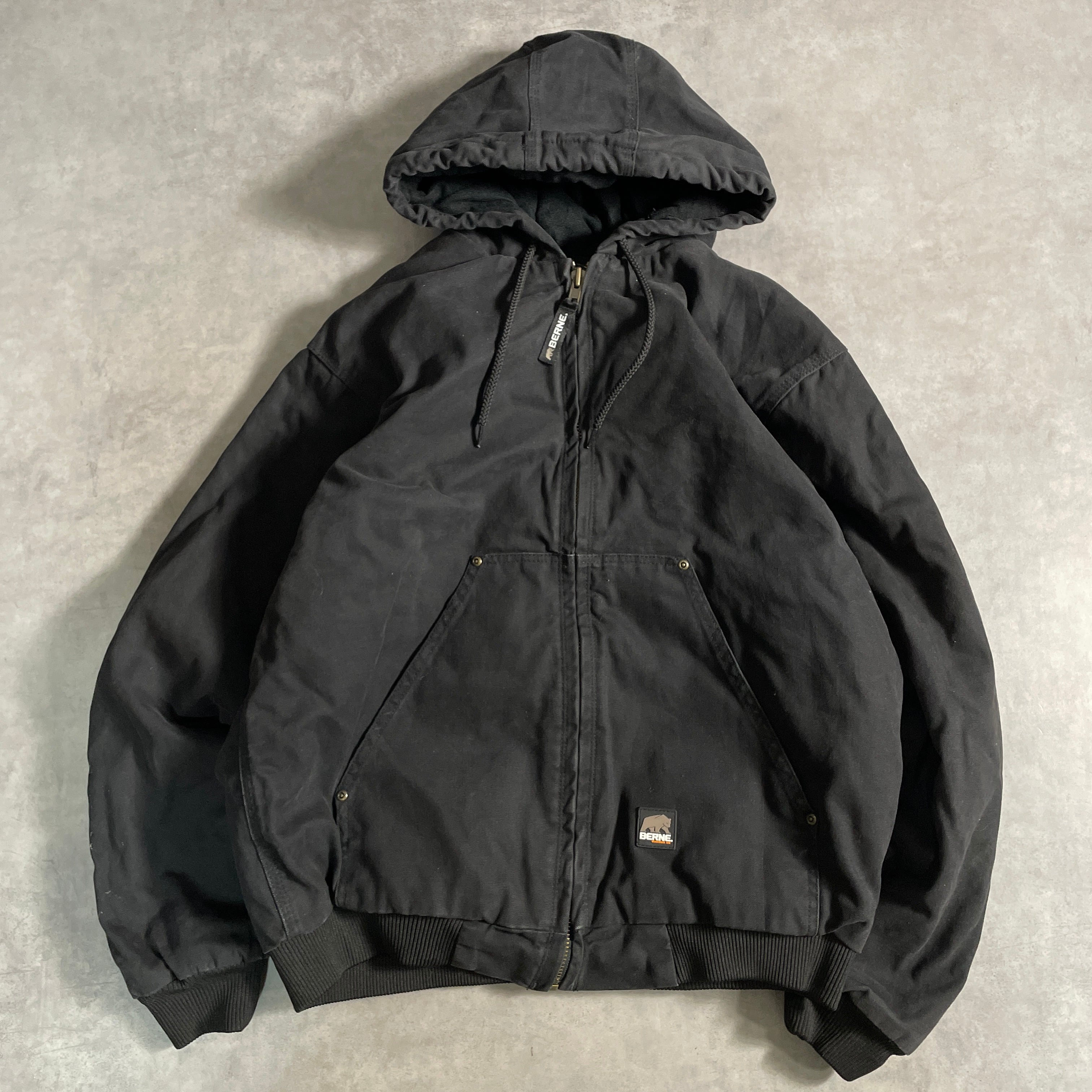 90s BERNE アクティブジャケット フェード ブラック vintage