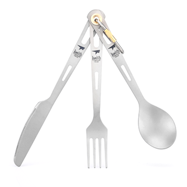 Keith チタンカトラリーセット 3-Piece Titanium Cutlery Set   Ti5310