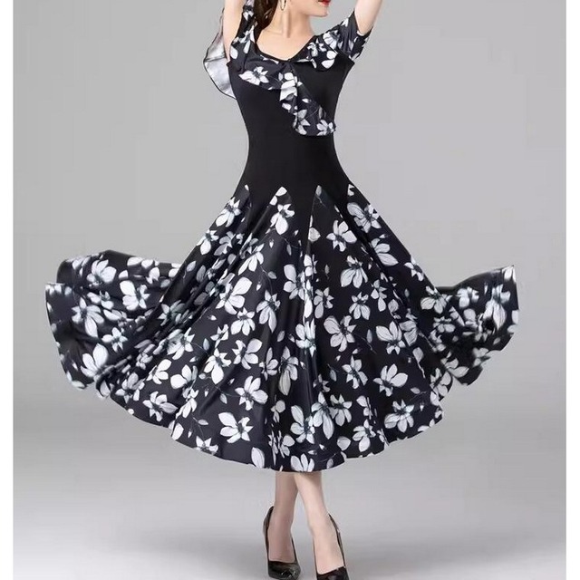 ブルーフローラル　グラデーションスカート　ドレス　ds00663