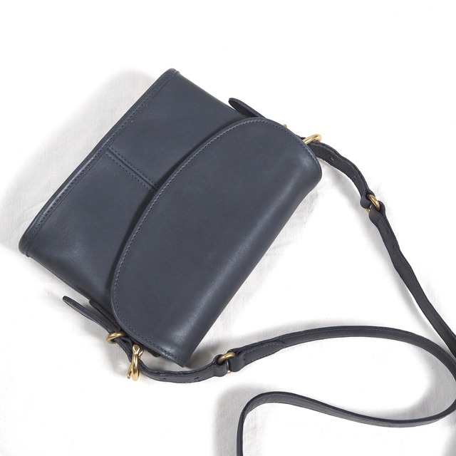 OLD COACH leather shoulder bag square/navy