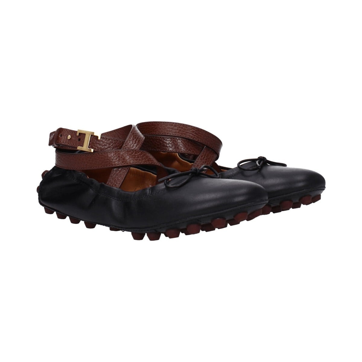 TOD'S トッズ レディース バレエシューズ レザー ブラック