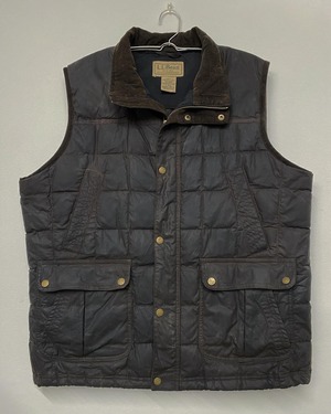 00sL.L.BEAN Cotton Wax Goose Down Vest/L-XL
