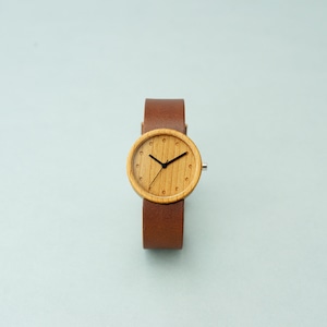 Cherry wood - Organic leather Dark Brown - M