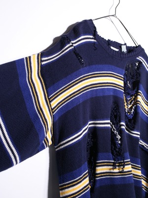 REMAKE / clash bolo × zip  border knit