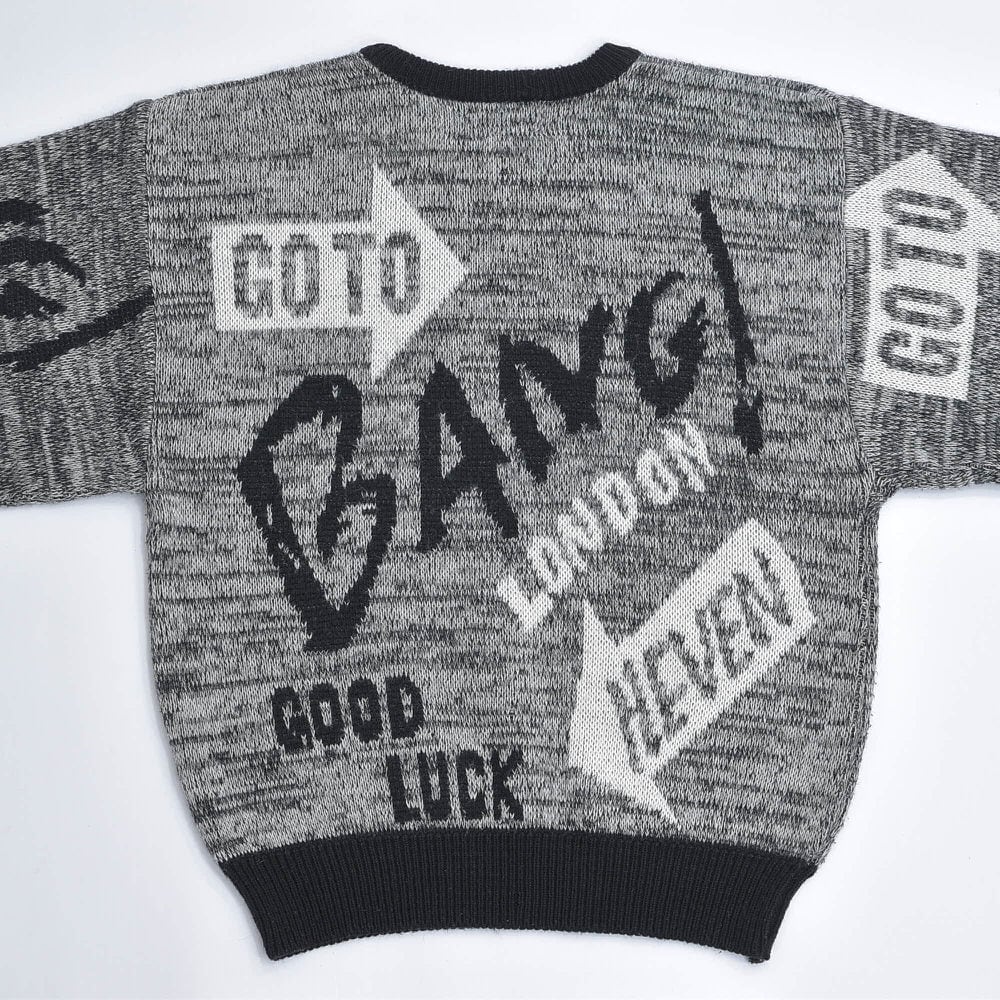 90s LACIDRAIE メッセージ ロゴ ポップ デザイン プルオーバーニット