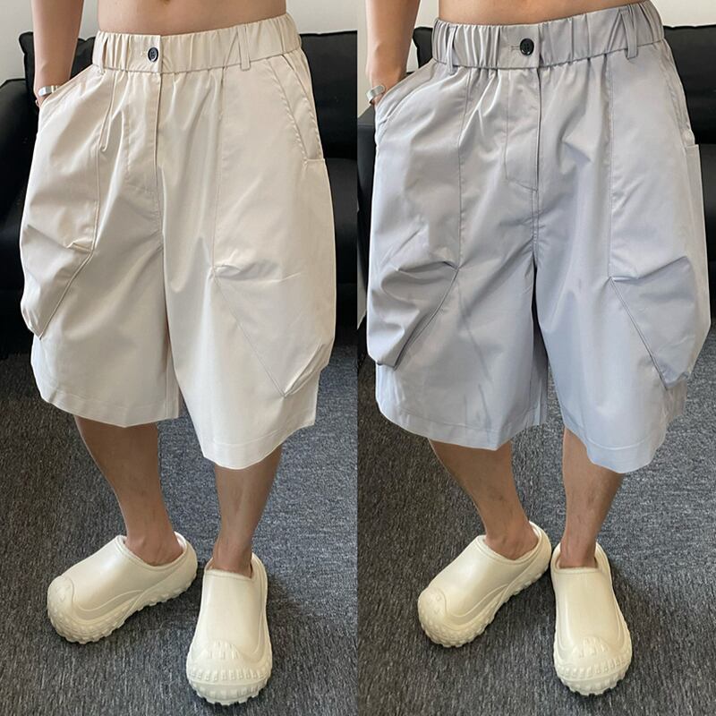 SMDSK EVDY無地ポケット付五分丈パンツ