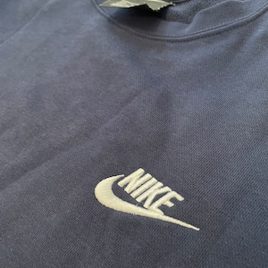 【NIKE】刺繍ロゴ ワンポイント スウェット トレーナー XL ナイキ ネイビー US古着