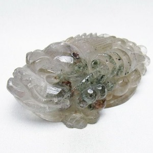 水晶 手彫り-卓上置物-キンセン-金蟾 ガーデンクォーツ 一点物 154-67