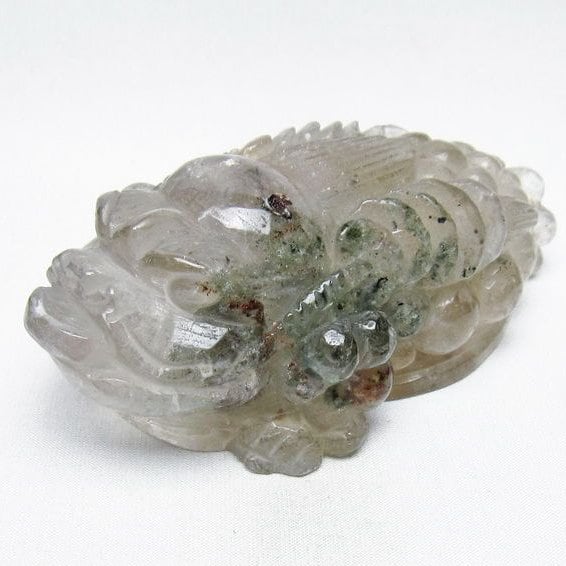 水晶 手彫り-卓上置物-キンセン-金蟾 ガーデンクォーツ 一点物 154-67