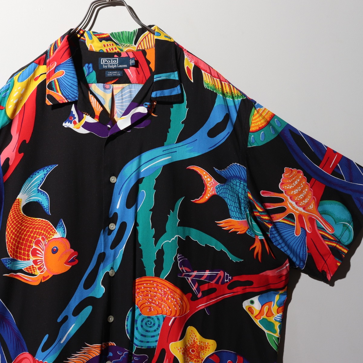 Mint Condition 2XL レーヨン 熱帯魚 Caldwell ポロラルフローレン 