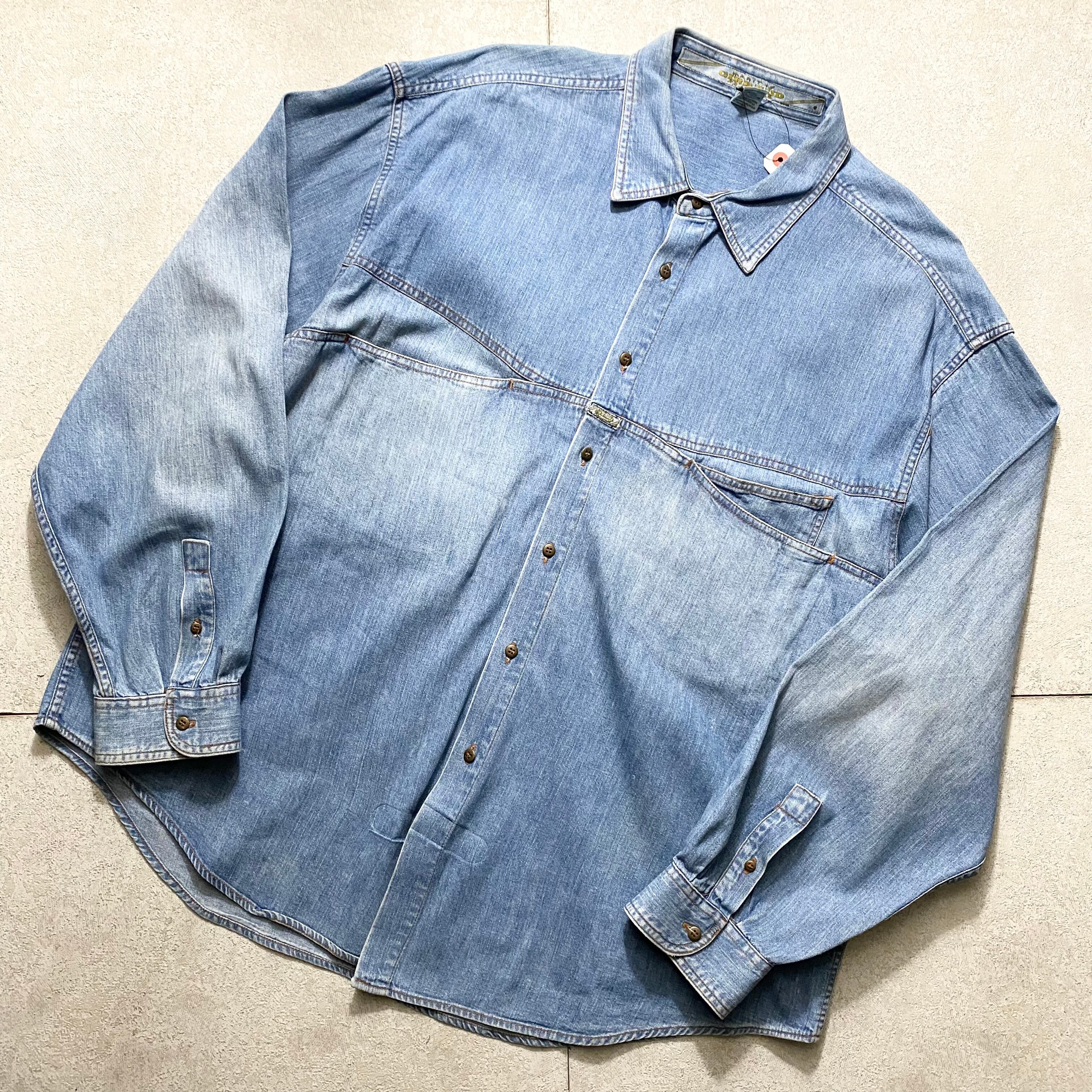 90's MARITHE FRANCOIS GIRBAUD ロングスリーブシャツ MARITHE FRANCOIS GIRBAUD oversized chambray shirt | NOIR ONLINE