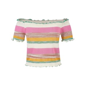 Sweet spicy color striped slim knit