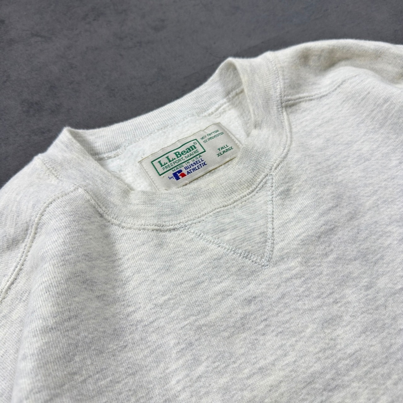 L.L.Bean × Russell 90s sweatshirt solid gray XL 古着 - 3