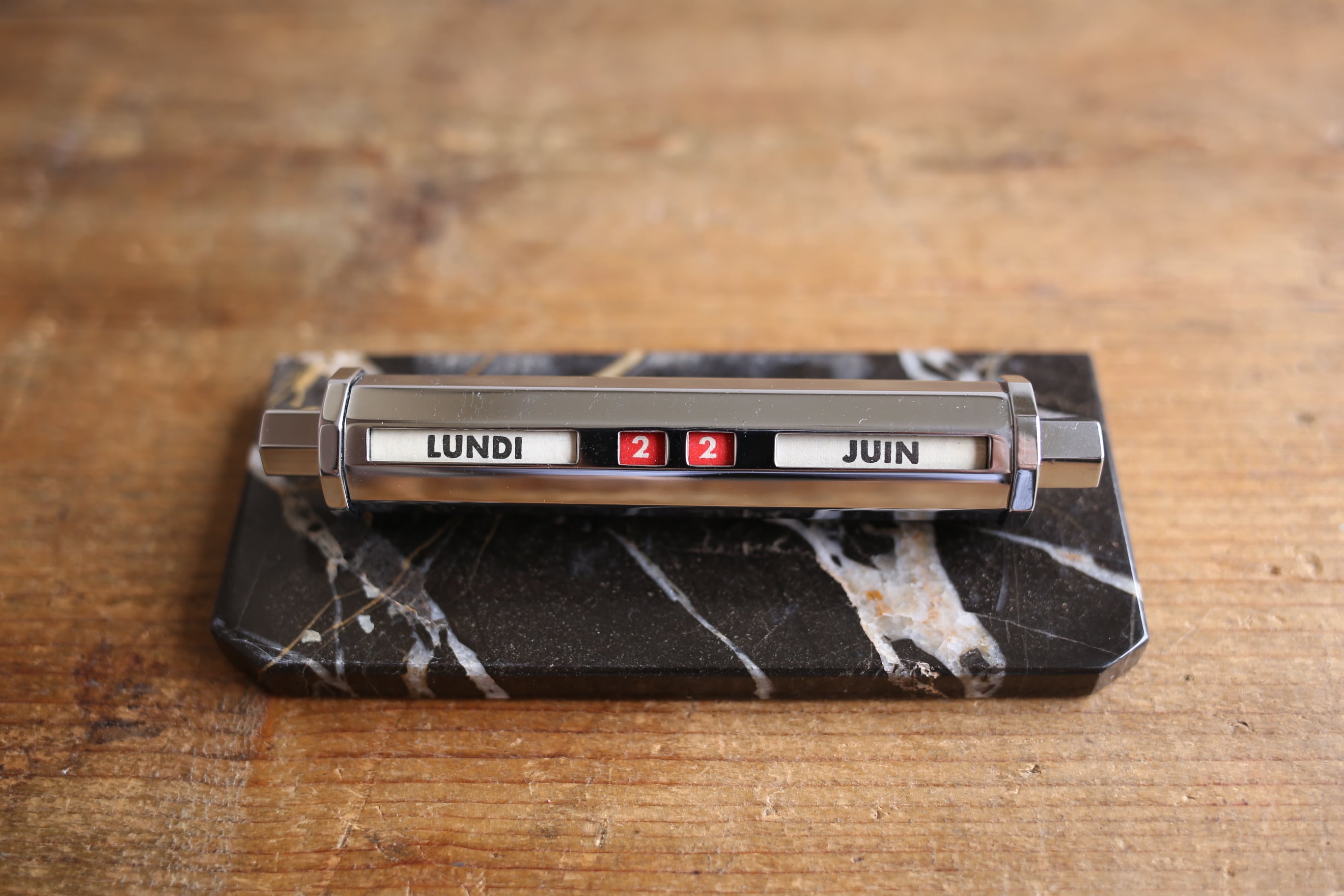 フランス ヴィンテージ 万年卓上カレンダー 『GOLD STARRY』大理石 N