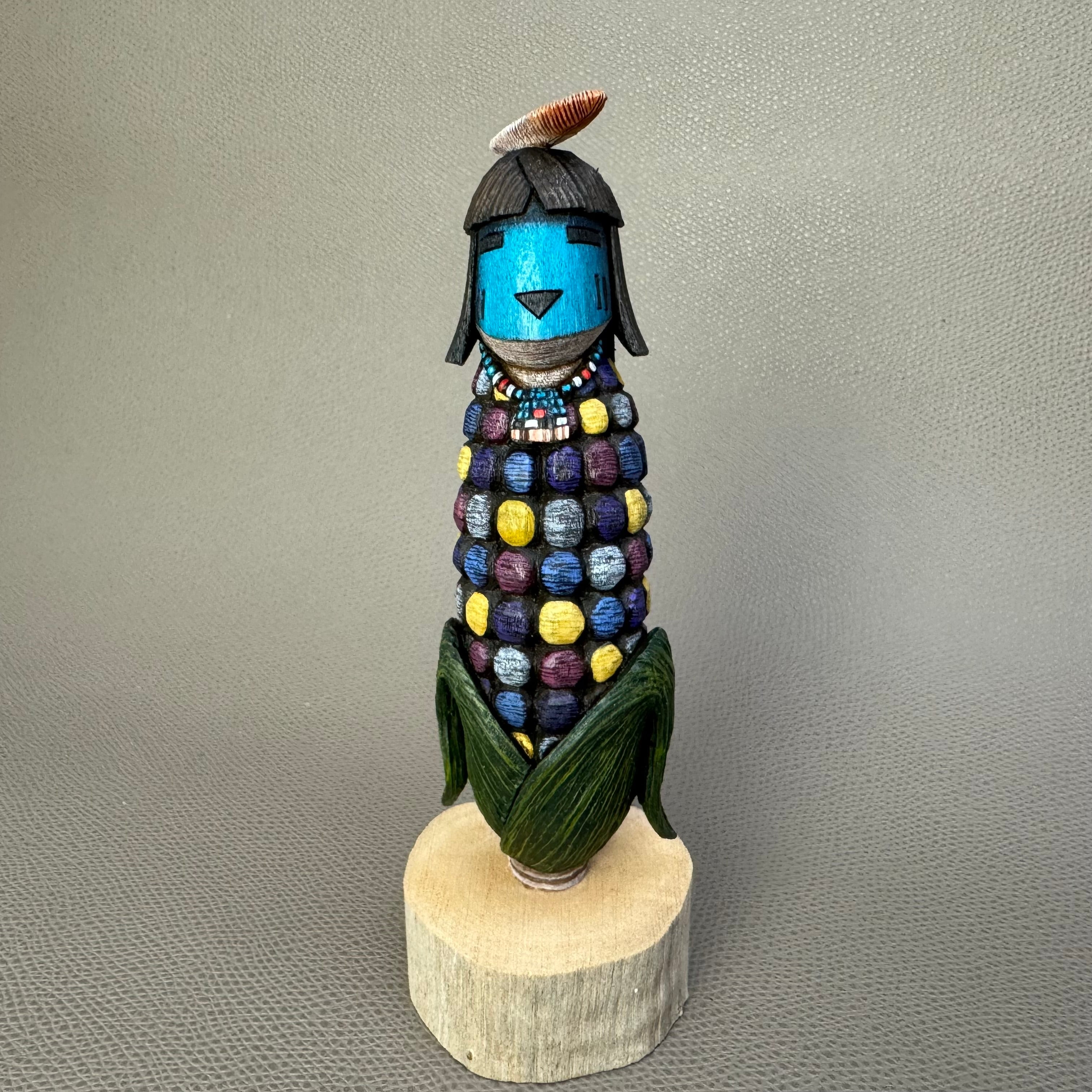 HOPI族（ホピ）Alyre Poleyquaptewa作 Yellow corn maidenカチーナ