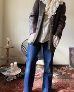 70s Ruffle Collar Lace Blouse