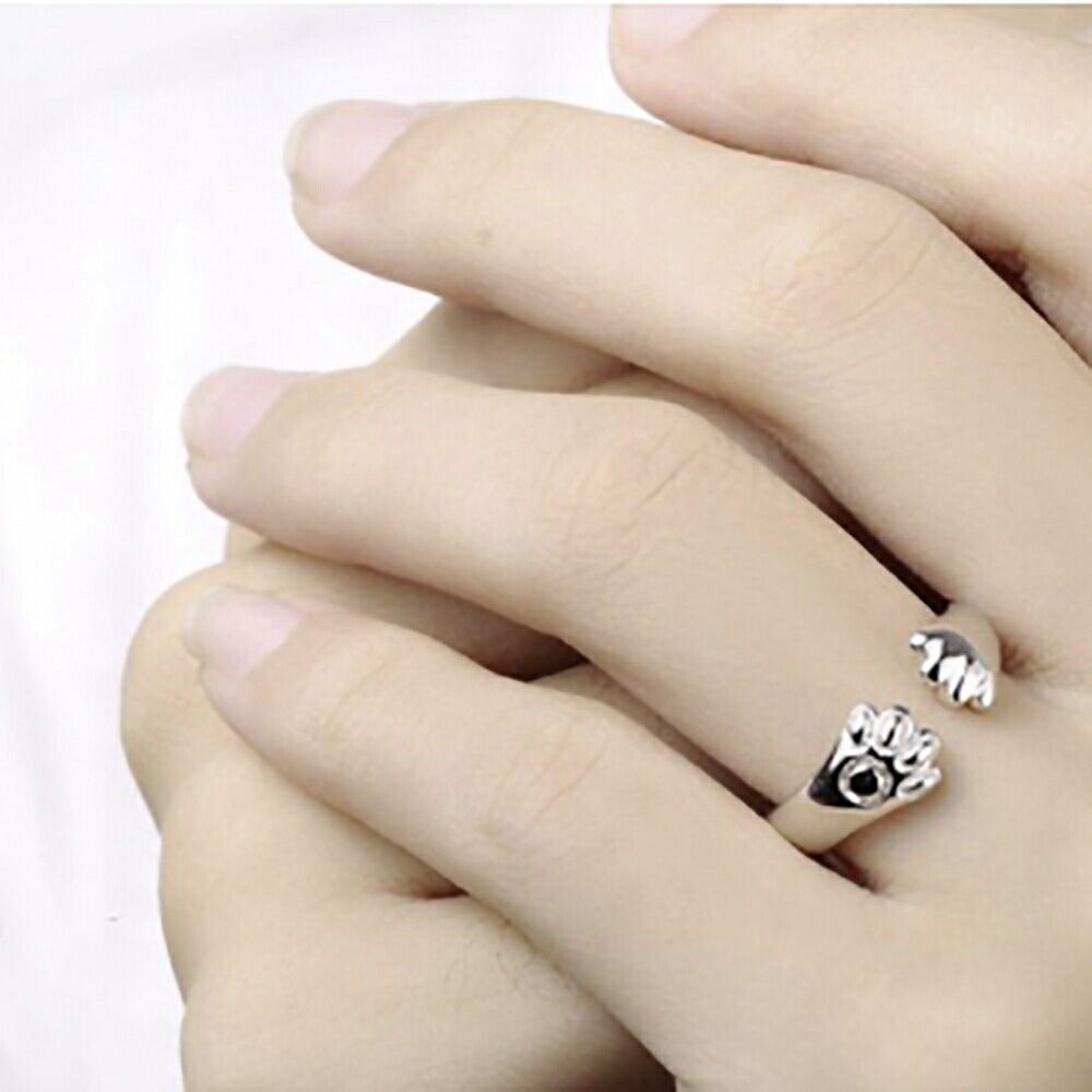 リング クマの手 肉球 熊 くま 両手 シルバーアクセサリー シルバー