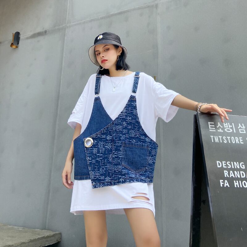 Tシャツ ルーズサマーロングコート 大きめサイズ 夏物 ラブタオタオダレンハウス59045390417