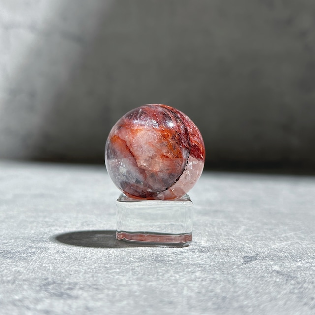 虹◎レッドヘマタイトクォーツ  スフィア（丸玉）02◇Red Hematite Quartz◇ 天然石・鉱物・パワーストーン