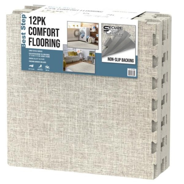 コストコ再販商品 ベストステップファブリック調タイルマット (45ｘ45cm, 厚さ12mm) 12枚入り