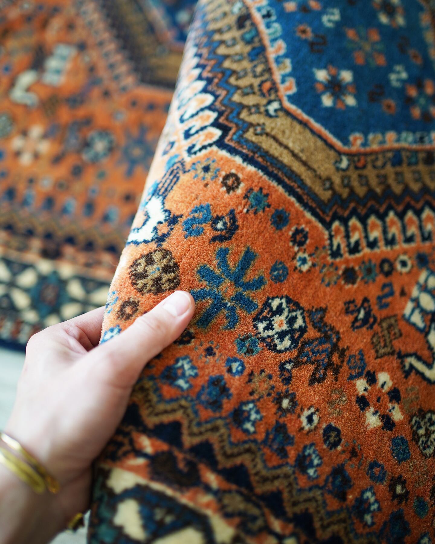 129】Vintage Persian Yalameh rug 1970's | ヴィンテージラグ専門店