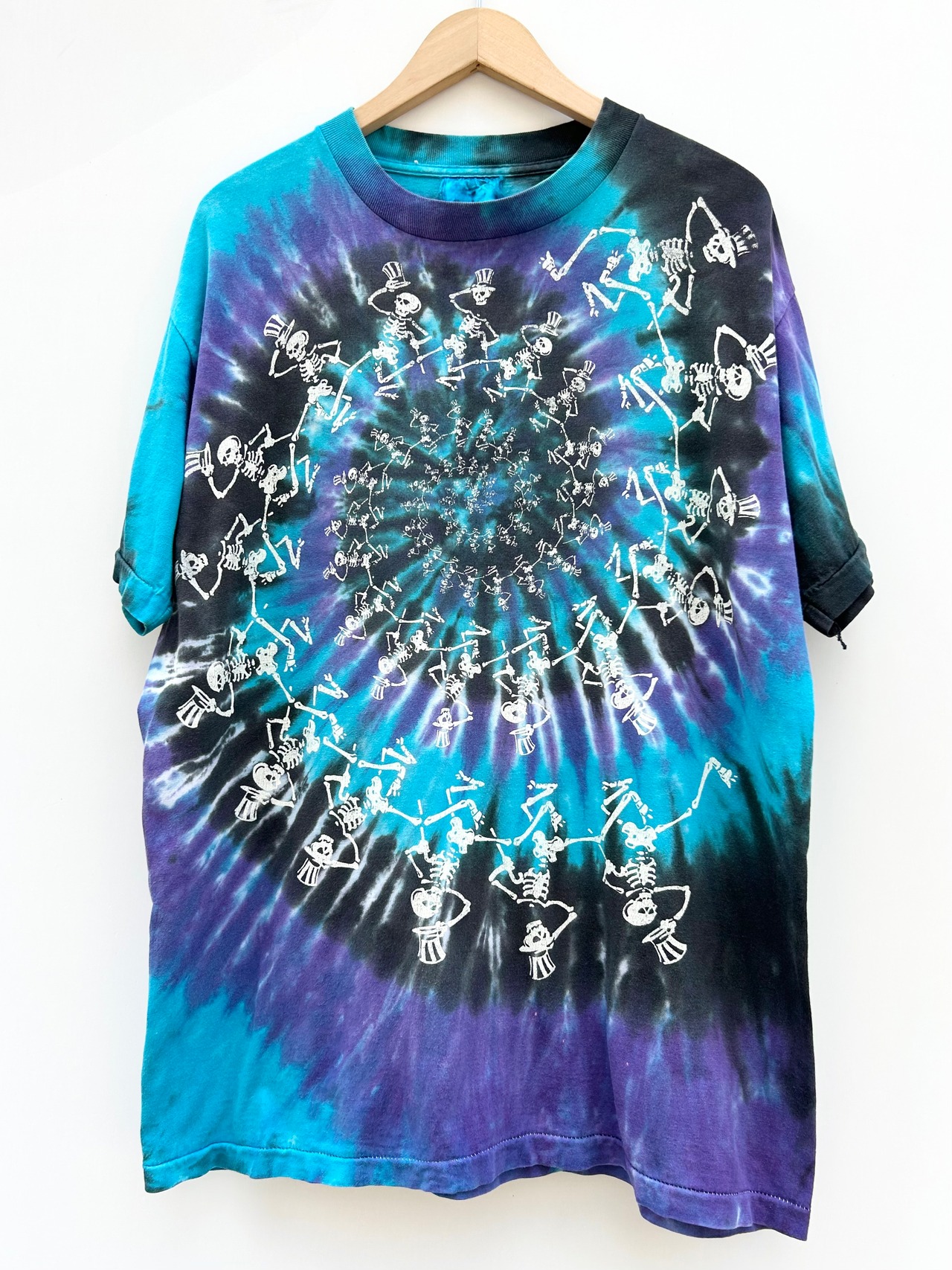90s GRATEFUL DEAD Tie Dye ROCK Tee  Size L程