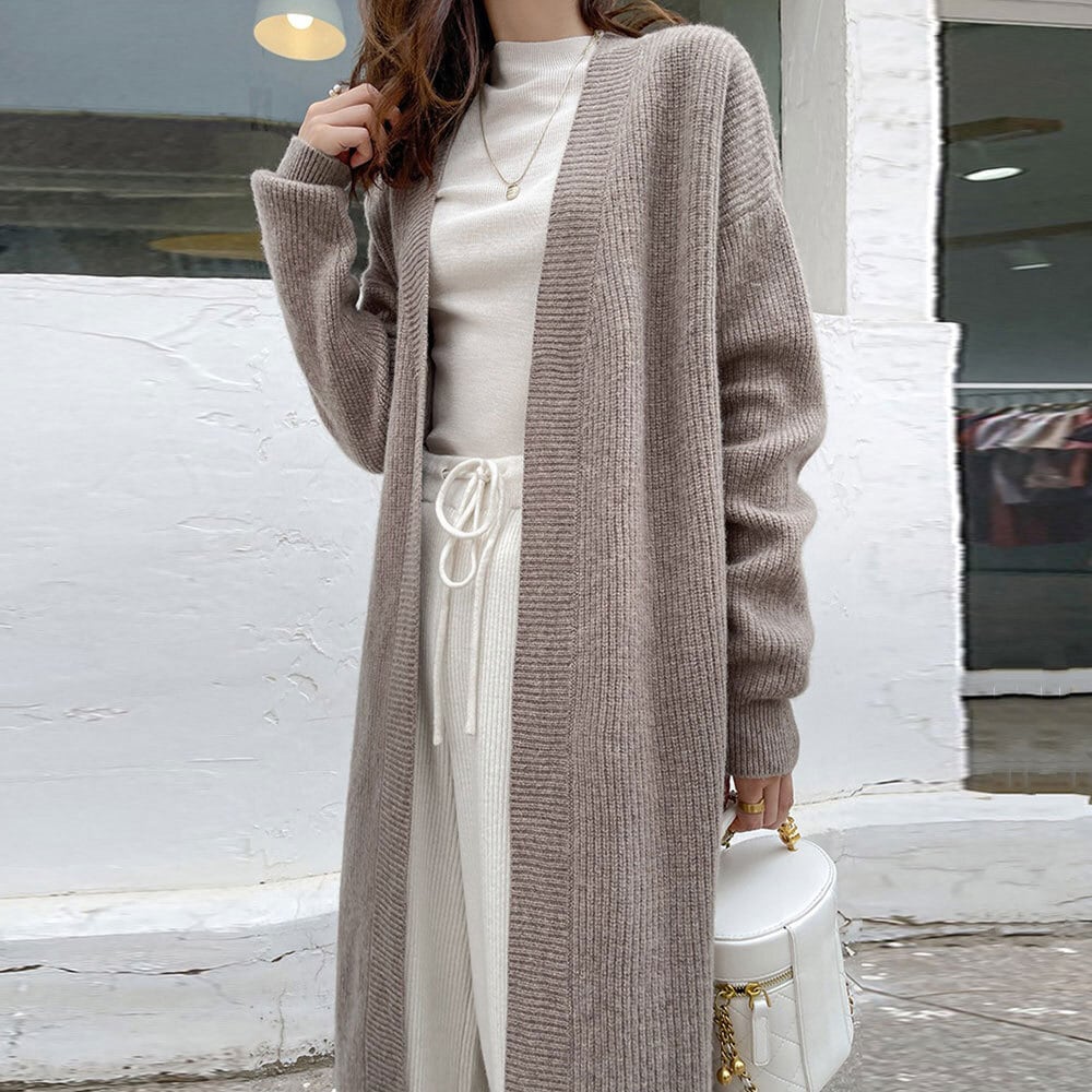 ロング ニット カーディガン レディース 春秋冬 アウター きれいめ 大人 かわいい おしゃれ 羽織り フェミニン 防寒 ドロップショルダー 大人可愛い 大人女子