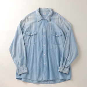 【希少】70s Lee special vintage chambray shirt big size made in USA / 70年代 リー ヴィンテージ シャンブレーシャツ ビッグサイズ USA製 サイズ17H XL程度 赤耳
