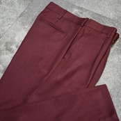 MONTIQUE herringbone 2tuck wide color slacks wine red