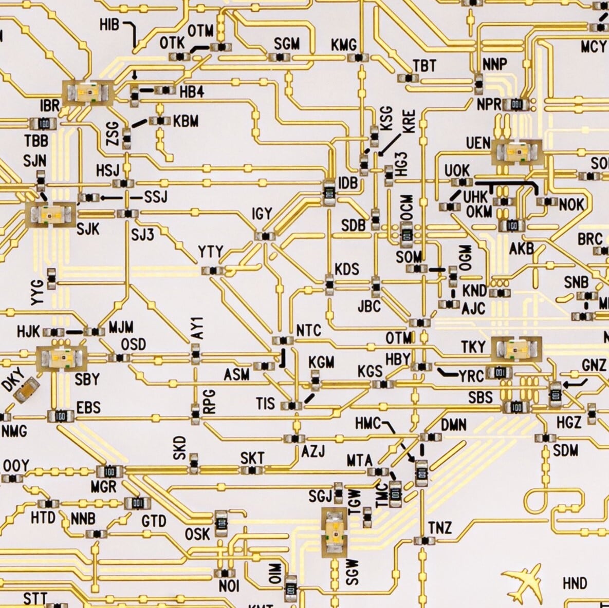 FLASH 東京回路線図LED6 ICカード ケース | PCB ART moeco