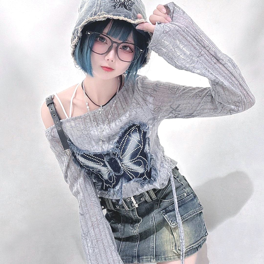 【10/28 完売→再入荷!】30%OFF★Butterfly ベルトグランジニット