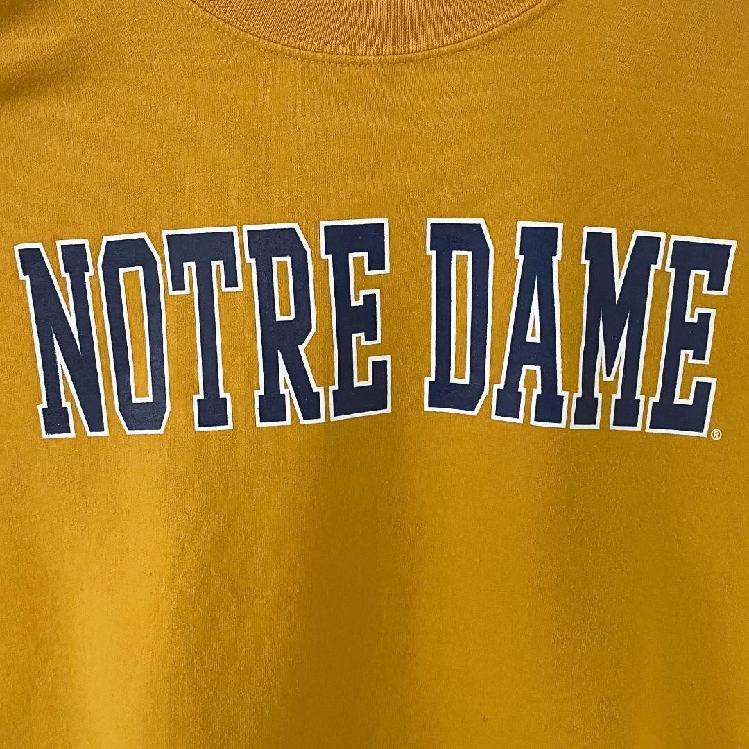 90s ノートルダム大学 カレッジプリントスウェット XL イエロー 黄色