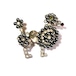 Vintage faux pearl & rhinestone poodle brooch