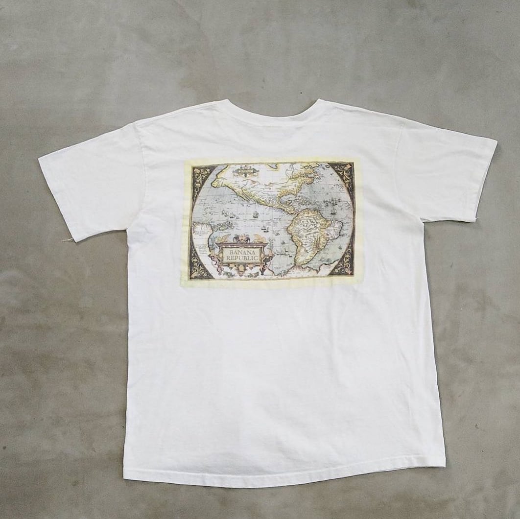 90s Banana Republic Globe Map Shirt