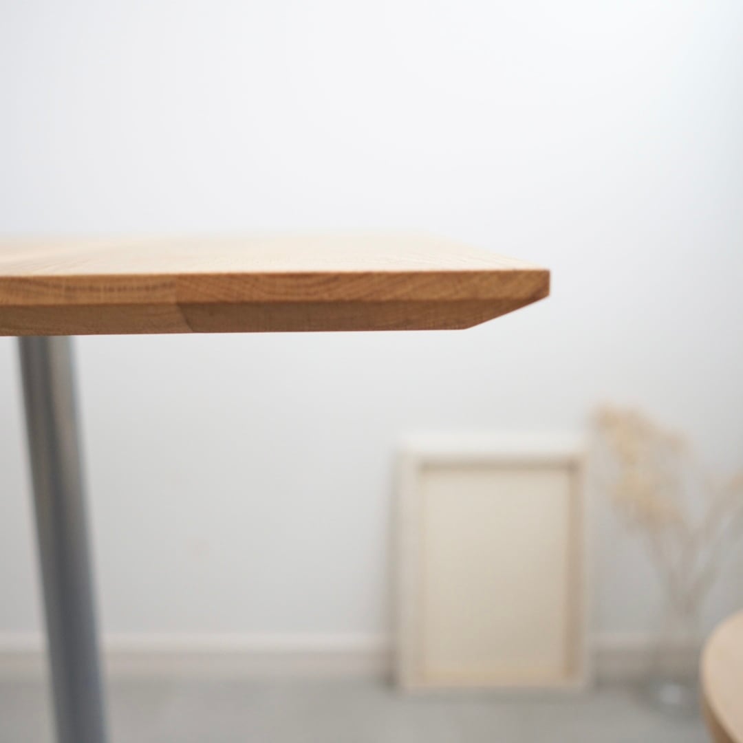 60cm×60cm オーク 無垢 cafe table 正方形 デスク 机 高さ指定可 脚