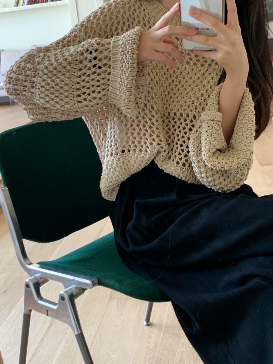 鍵編みプルオーバー　AJ1079-7912