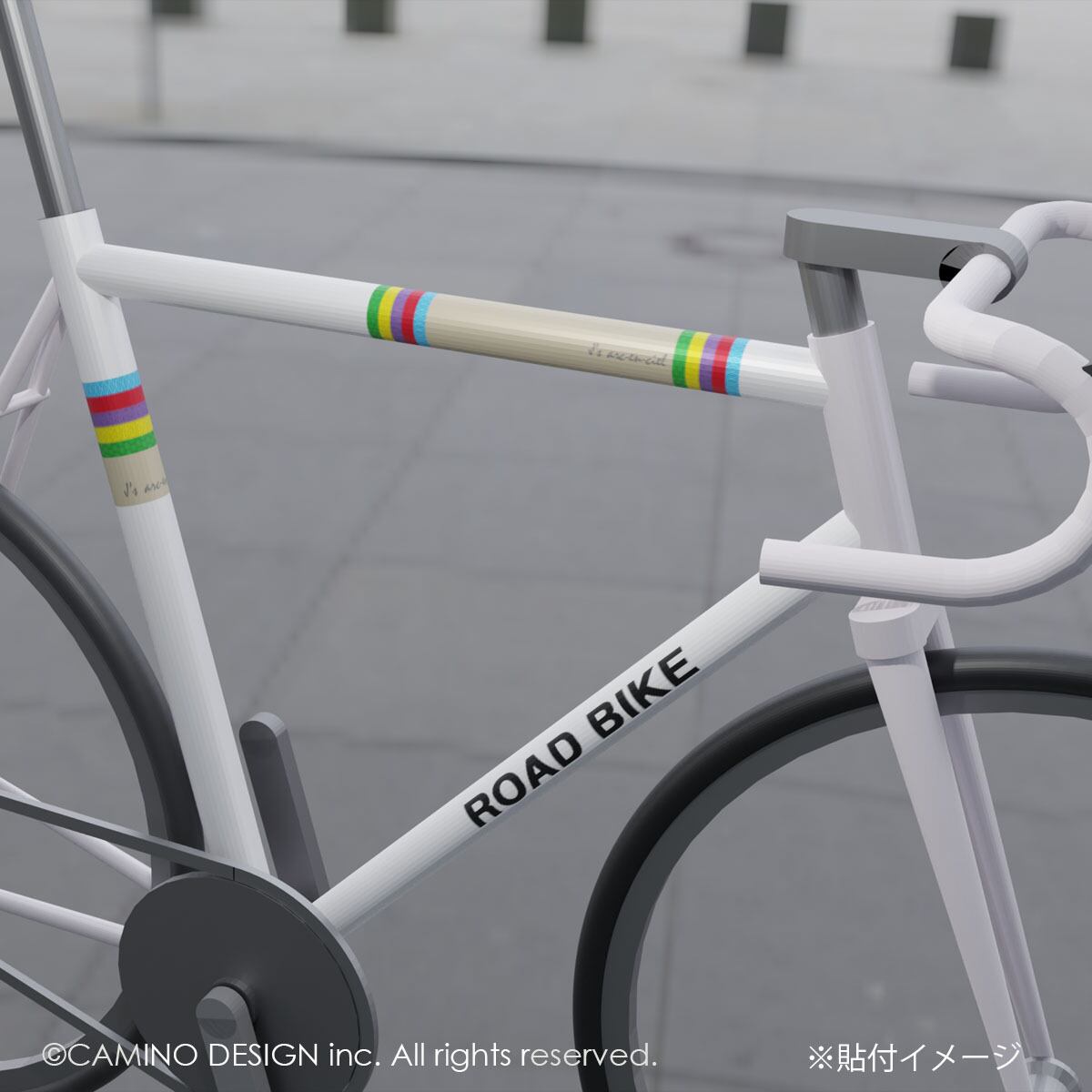 カラフルなステッカー装飾のロードバイク CANOVER改 カラフルなステッカー装飾のロードバイク CANOVER改