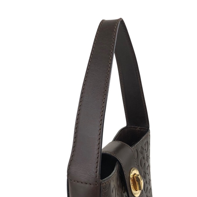 CELINE セリーヌ ハンドバッグ ブラウン ターンロック ブラゾン レザー ミニバッグ vintage ヴィンテージ オールド tttrs2