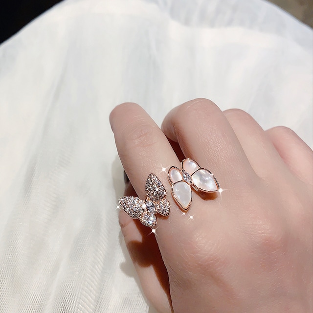white butterfly ring（2taype）＜a1248＞