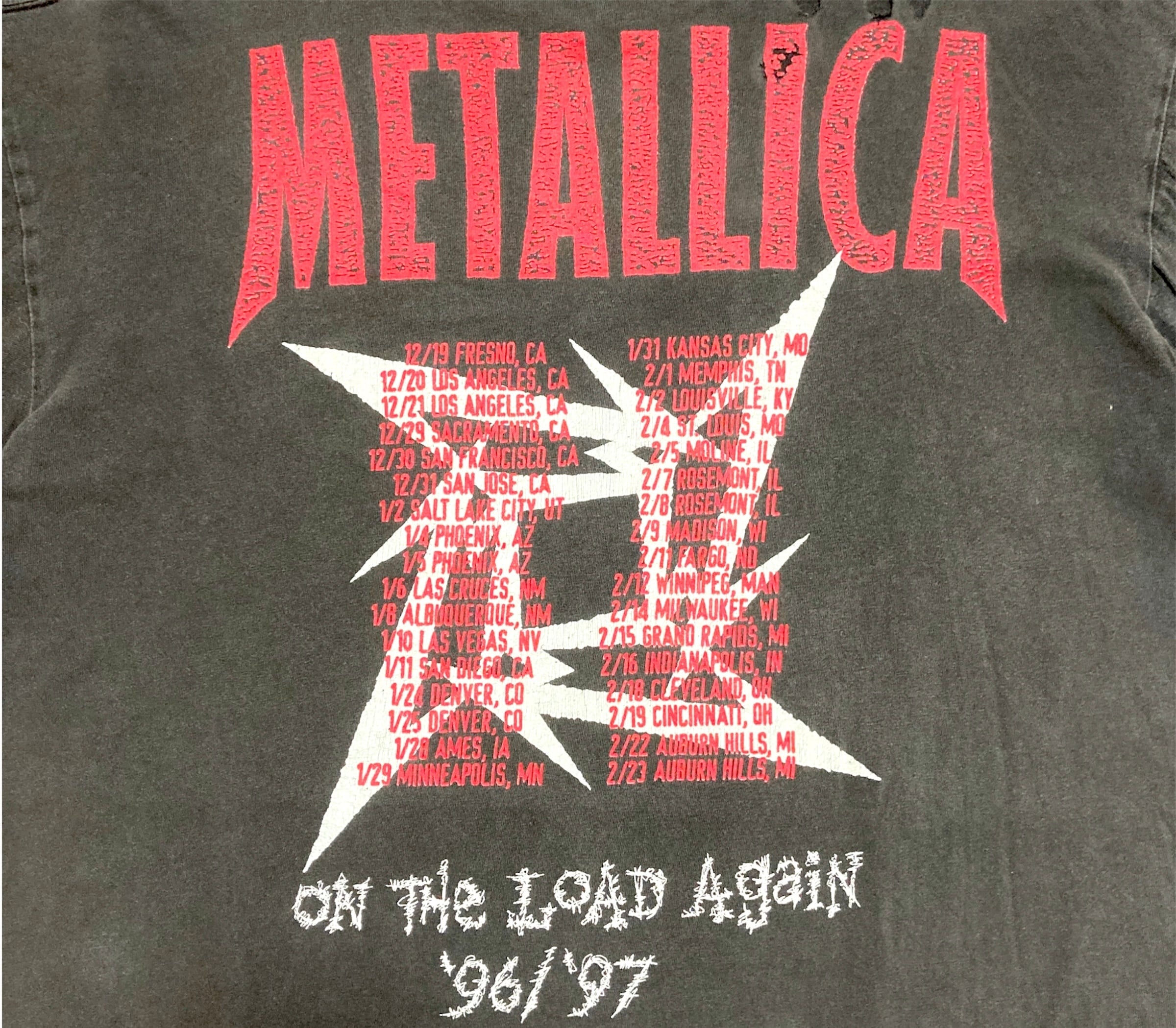 METALLICA ON THE LOAD AGAIN '96 ツアーTシャツ