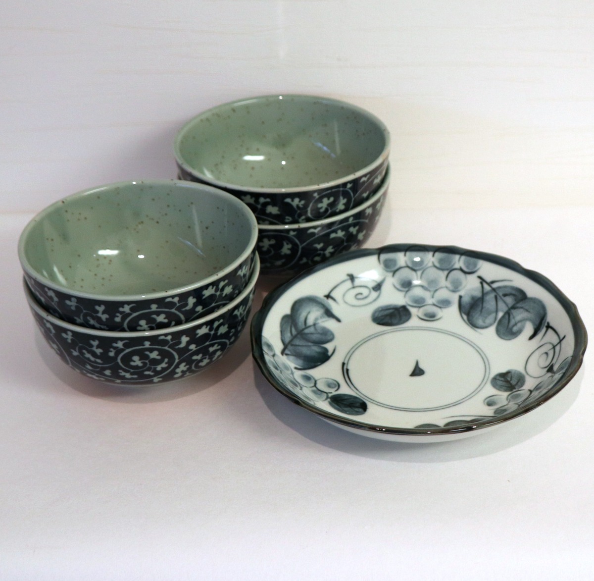 陶器・玄島窯・茶碗・中皿・5点セット・No.200802-25・梱包サイズ60 
