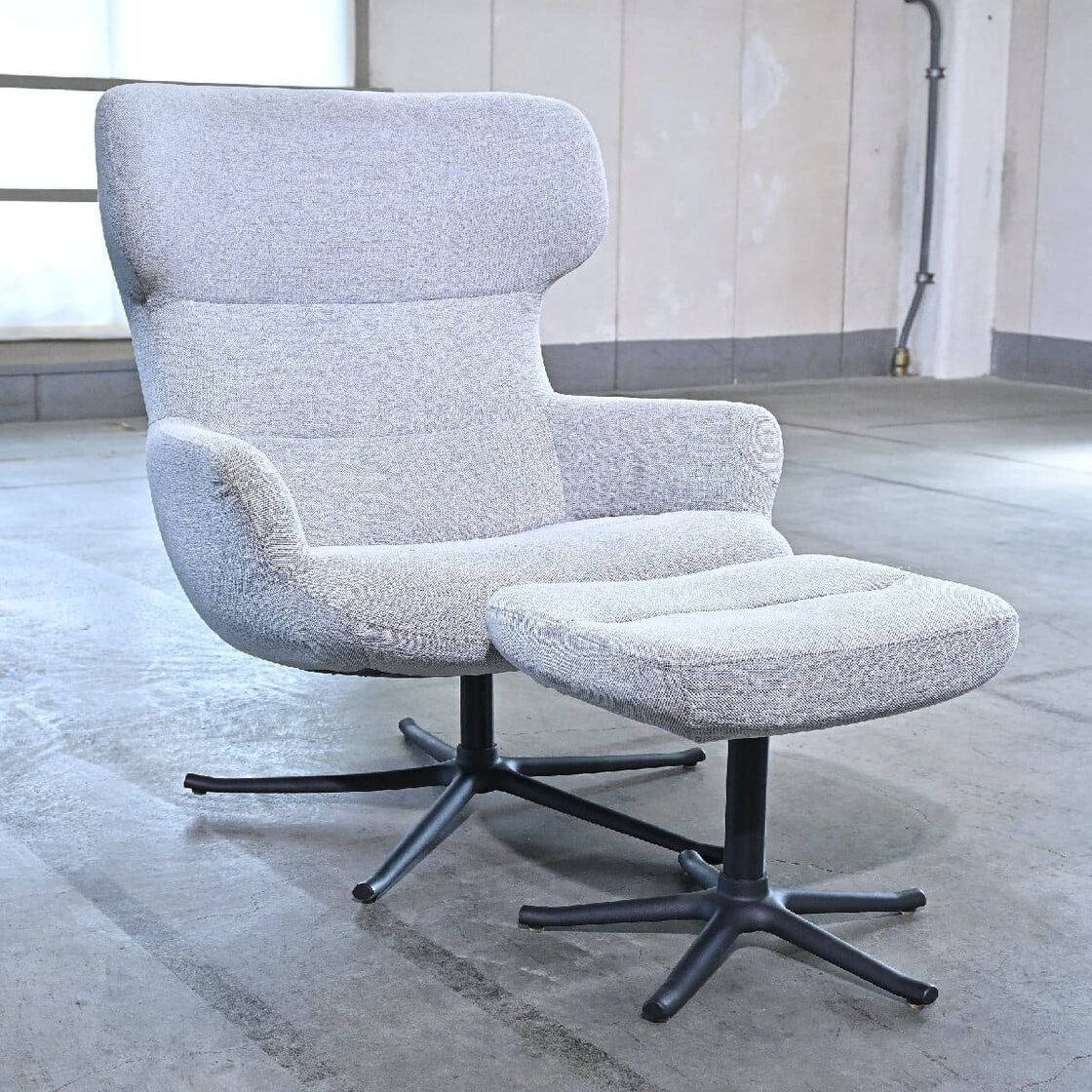 クリーニング済 BoConcept 49万「trento」リビングチェア オットマン 