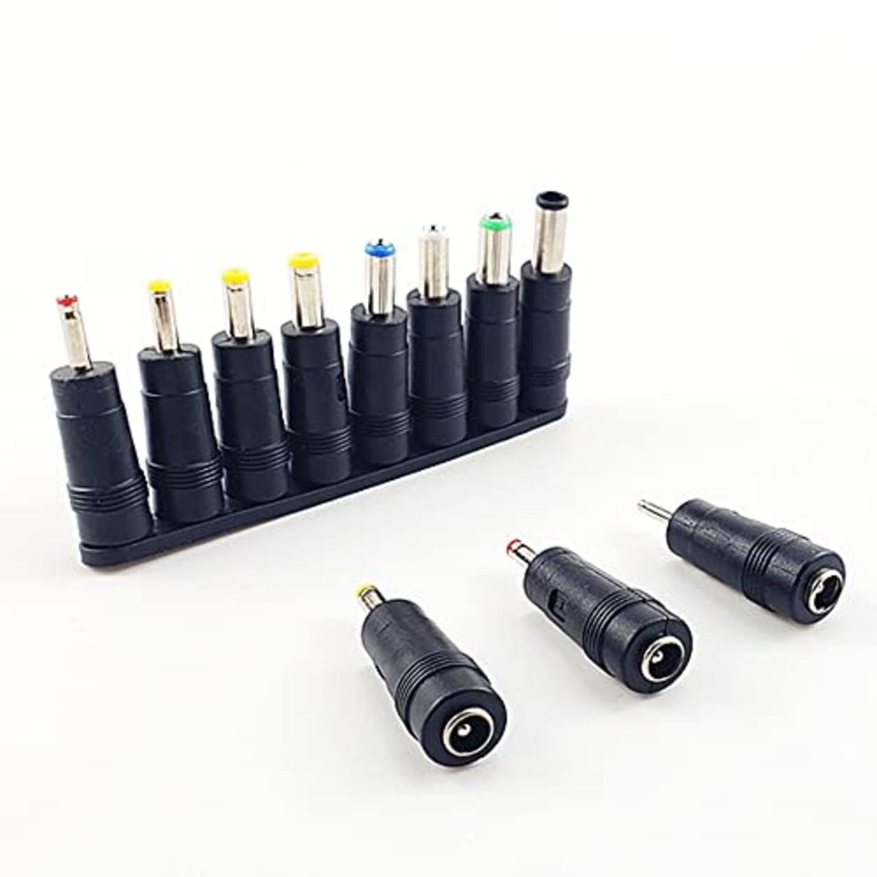 TJK USBケーブル 8 in 1 DC 5V1A 電源ケーブル USB-丸口 変換プラグ付き DC充電コード 5.5x2.5/5.5x2.1mm 扇風機 ナイトライト などに適用 サイズ 3.5*1.35mm 4.0*1.7mm 4.8*1.7mm 5.5*1.7mm 5.5*2.1mm 5.5*2.5mm 6.3*3.0mm 6.4*4.4mm コネクタアダプタ (1本+8変換プラグ)