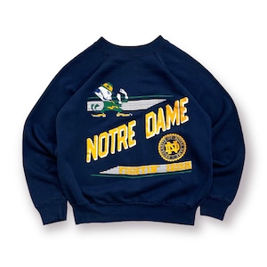 NOTRE DAME uni "FIGHTIN' IRISH" raglan  sleeve sweat - navy