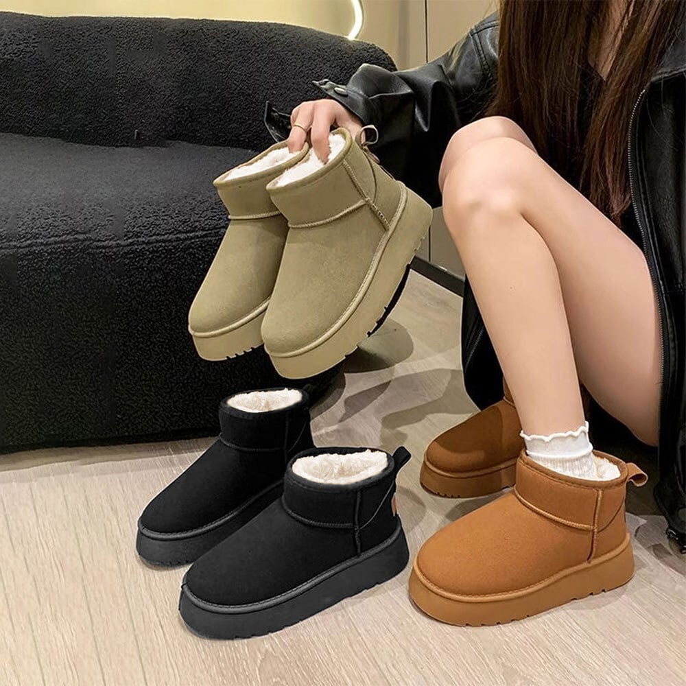 ムートンブーツ レディース 裏起毛 防寒 保温 厚底 韓国 大人 かわいい
