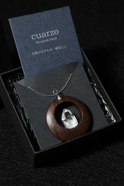 【121】宮崎クリスタル ローズウッドペンダント